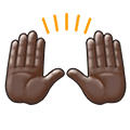 🙌🏿 Emoji Manos Levantadas Celebrando: Tono De Piel Oscuro en Samsung One UI 1.5.