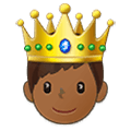 🤴🏾 Emoji Príncipe: Pele Morena Escura na Samsung One UI 1.5.