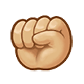 ✊🏼 Emoji Puño En Alto: Tono De Piel Claro Medio en Samsung One UI 1.5.