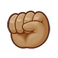 ✊🏽 Emoji erhobene Faust: mittlere Hautfarbe Samsung One UI 1.5.
