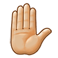 Emoji ✋🏼 Mano Alzata: Carnagione Abbastanza Chiara su Samsung One UI 1.5.