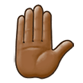 Emoji ✋🏾 Mano Alzata: Carnagione Abbastanza Scura su Samsung One UI 1.5.