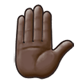 ✋🏿 Emoji Mano Levantada: Tono De Piel Oscuro en Samsung One UI 1.5.