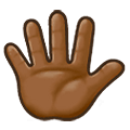 🖐🏾 Emoji Mão Aberta Com Os Dedos Separados: Pele Morena Escura na Samsung One UI 1.5.
