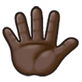 🖐🏿 Emoji Mano Abierta: Tono De Piel Oscuro en Samsung One UI 1.5.