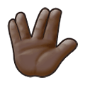 🖖🏿 Emoji vulkanischer Gruß: dunkle Hautfarbe Samsung One UI 1.5.