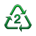 ♴ Emoji Símbolo de reciclaje para plástico tipo- 2 en Samsung One UI 1.5.