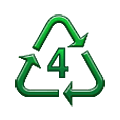 ♶ Emoji Símbolo de reciclagem para plástico-tipo 4 na Samsung One UI 1.5.