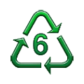 ♸ Emoji Símbolo de reciclaje para plástico tipo- 6 en Samsung One UI 1.5.