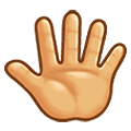 🖑 Emoji Mano levantada con los dedos separados en Samsung One UI 1.5.