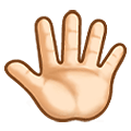 🖑🏻 Emoji Palma da mão levantada (pelas costas), modificador emoji Fitzpatrick tipo 1-2 na Samsung One UI 1.5.