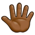 🖑🏾 Emoji Palma da mão levantada (pelas costas): Pele Morena Escura na Samsung One UI 1.5.