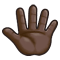 🖑🏿 Emoji Palma da mão levantada (pelas costas), modificador emoji Fitzpatrick tipo 6 na Samsung One UI 1.5.