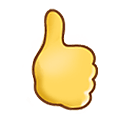🖒 Emoji Gesto aberto com polegar para cima na Samsung One UI 1.5.