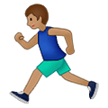 🏃🏽 Emoji Persona Corriendo: Tono De Piel Medio en Samsung One UI 1.5.