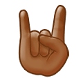 🤘🏾 Emoji Mano Haciendo El Signo De Cuernos: Tono De Piel Oscuro Medio en Samsung One UI 1.5.