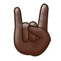🤘🏿 Emoji Mano Haciendo El Signo De Cuernos: Tono De Piel Oscuro en Samsung One UI 1.5.