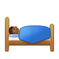 Emoji 🛌🏾 Persona A Letto: Carnagione Abbastanza Scura su Samsung One UI 1.5.