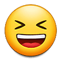Emoji 😆 Sorriso A Bocca Aperta Con Occhi Chiusi su Samsung One UI 1.5.