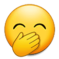 Emoji 🤭 Faccina Con Mano Sulla Bocca su Samsung One UI 1.5.