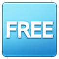 🆓 Emoji Wort „Free“ in blauem Quadrat Samsung One UI 1.5.