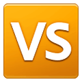 🆚 Emoji Großbuchstaben VS in orangefarbenem Quadrat Samsung One UI 1.5.