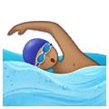 🏊🏽 Emoji Persona Nadando: Tono De Piel Medio en Samsung One UI 1.5.