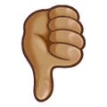 👎🏽 Emoji Daumen runter: mittlere Hautfarbe Samsung One UI 1.5.