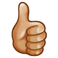 Emoji 👍🏼 Pollice In Su: Carnagione Abbastanza Chiara su Samsung One UI 1.5.