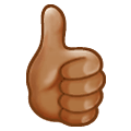 Emoji 👍🏽 Pollice In Su: Carnagione Olivastra su Samsung One UI 1.5.