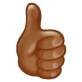 👍🏾 Emoji Polegar Para Cima: Pele Morena Escura na Samsung One UI 1.5.