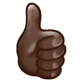 👍🏿 Emoji Polegar Para Cima: Pele Escura na Samsung One UI 1.5.