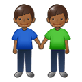 👬🏾 Emoji händchenhaltende Männer: mitteldunkle Hautfarbe Samsung One UI 1.5.