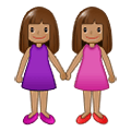 👭🏽 Emoji Mujeres De La Mano: Tono De Piel Medio en Samsung One UI 1.5.