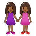 Émoji 👭🏾 Deux Femmes Se Tenant La Main : Peau Mate sur Samsung One UI 1.5.