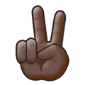 ✌🏿 Emoji Mano Con Señal De Victoria: Tono De Piel Oscuro en Samsung One UI 1.5.