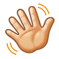 👋🏻 Emoji Mano Saludando: Tono De Piel Claro en Samsung One UI 1.5.