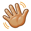 👋🏼 Emoji winkende Hand: mittelhelle Hautfarbe Samsung One UI 1.5.