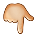 👇🏼 Emoji nach unten weisender Zeigefinger: mittelhelle Hautfarbe Samsung One UI 1.5.