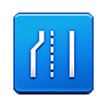 Emoji ⛙ Segno bianco di restringimento della strada a sinistra su Samsung One UI 1.5.