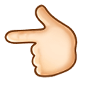 👈🏻 Emoji nach links weisender Zeigefinger: helle Hautfarbe Samsung One UI 1.5.