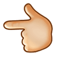 👈🏼 Emoji Dorso Da Mão Com Dedo Indicador Apontando Para A Esquerda: Pele Morena Clara na Samsung One UI 1.5.