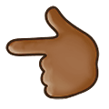 Emoji 👈🏾 Indice Verso Sinistra: Carnagione Abbastanza Scura su Samsung One UI 1.5.