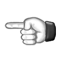 ☜ Emoji Indicador de direção à esquerda em branco na Samsung One UI 1.5.