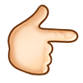 Emoji 👉🏻 Indice Verso Destra: Carnagione Chiara su Samsung One UI 1.5.
