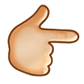 👉🏼 Emoji Dorso Da Mão Com Dedo Indicador Apontando Para A Direita: Pele Morena Clara na Samsung One UI 1.5.