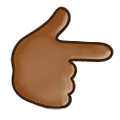 👉🏾 Emoji Dorso De Mano Con índice A La Derecha: Tono De Piel Oscuro Medio en Samsung One UI 1.5.