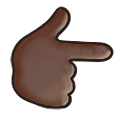 👉🏿 Emoji Dorso De Mano Con índice A La Derecha: Tono De Piel Oscuro en Samsung One UI 1.5.
