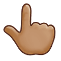👆🏽 Emoji Dorso Da Mão Com Dedo Indicador Apontando Para Cima: Pele Morena na Samsung One UI 1.5.