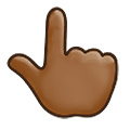👆🏾 Emoji Dorso De Mano Con índice Hacia Arriba: Tono De Piel Oscuro Medio en Samsung One UI 1.5.